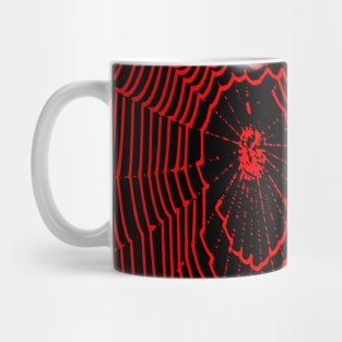 Artistic Halloween Spider Web Cobweb Doodle In Red Mug